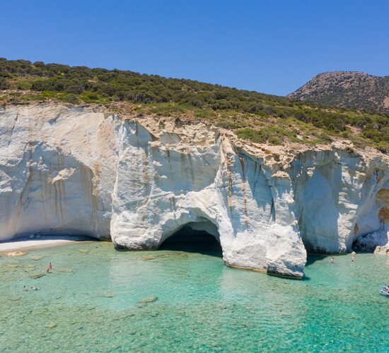 Sea caves_at Kleftiko on Milos Island, Greece