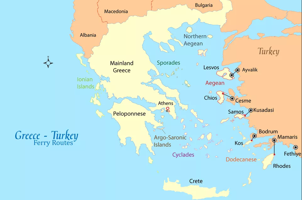 Ferries from Greece to Turkey