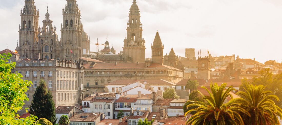 Guided Tours to Europe / Santiago de Compostela, Cathedral at sunrise. Galicia, Spain