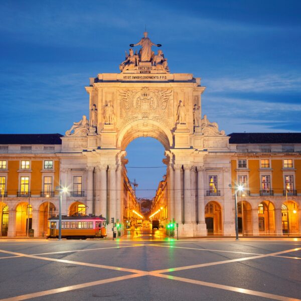 Lisbon. Image of Arch of Triumph in Lisbon, Portugal.